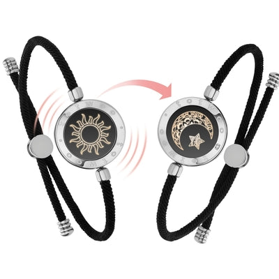 Sun & Moon Touch Bracelets with Milan Rope (Black+Brown)